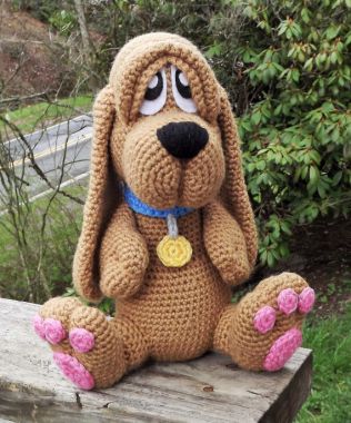 とにかくとってもカワイイ ハンドメイドの編みぐるみの犬 Poptie