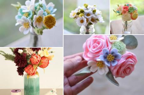 フェルトで作った咲き誇る花は立派な飾りとして使える poptie